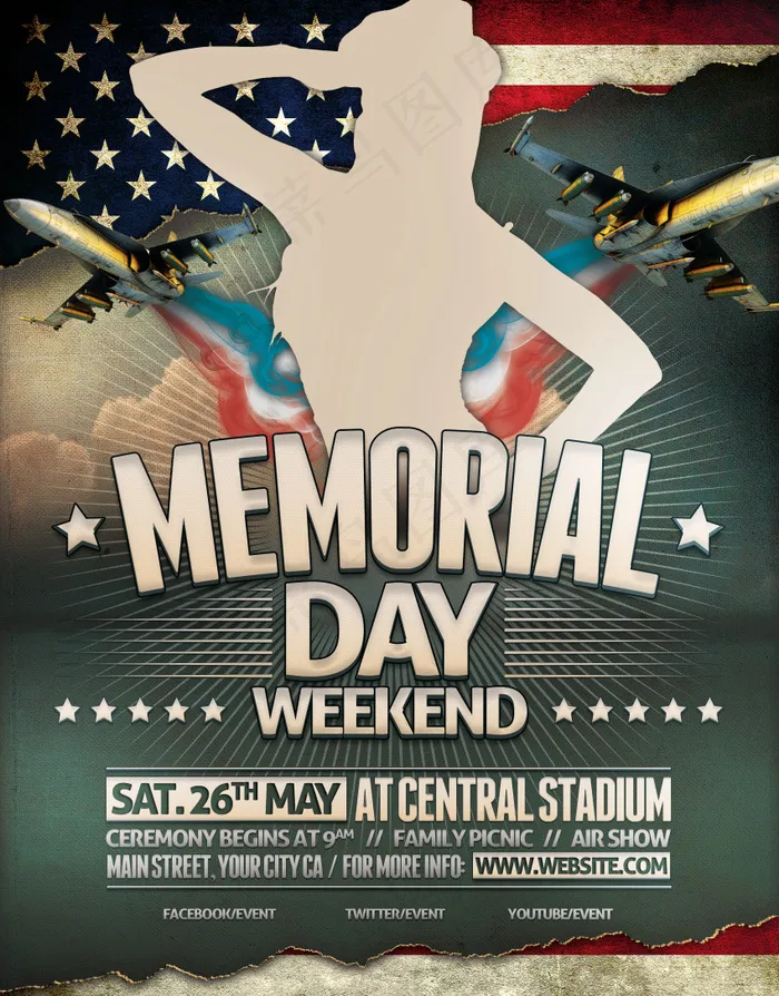 纪念日国外复古创意海报素材(2700X3450(DPI:300))psd模版下载