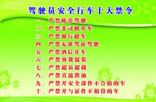 驾驶员安全行车十大禁令图片