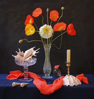 数码静物油画图片