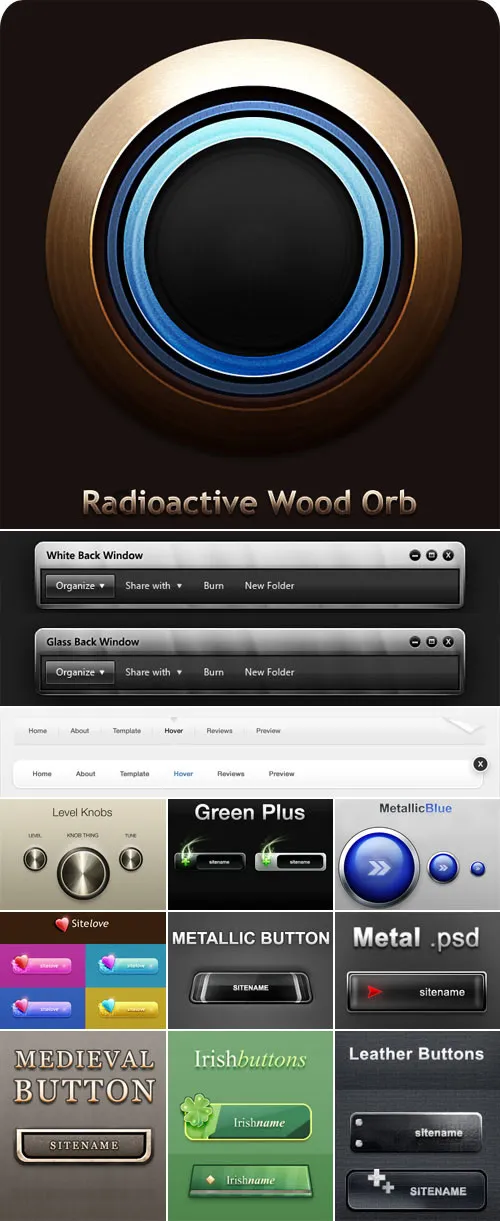 网页导航条按钮设计PSD素材psd模版下载