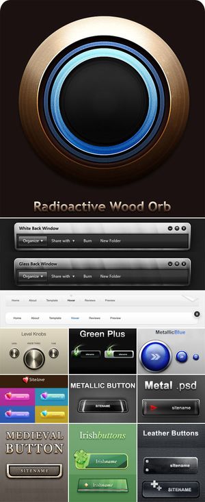 网页导航条按钮设计PSD素材
