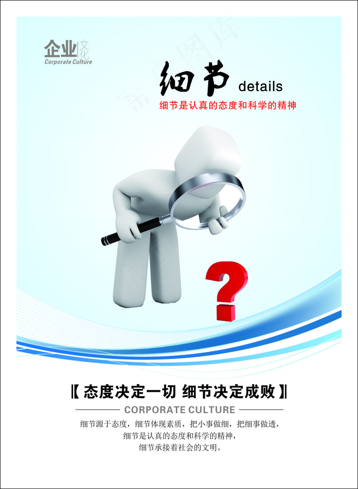 细节企业文化海报cdr矢量模版下载