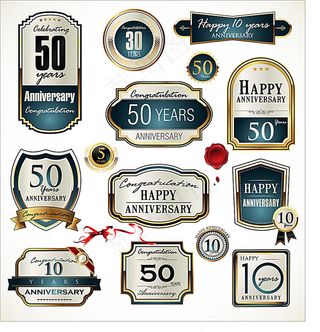 矢量结婚周年庆徽章