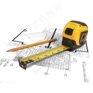 设计师作图铅笔卷尺png元素素材