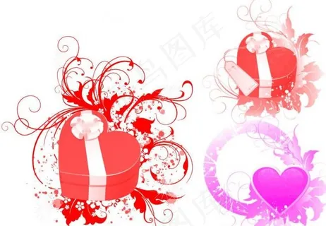 古典花纹心形笔刷图片