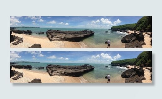 石螺口海滩全景图图片