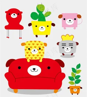 卡通动物图片