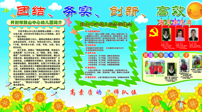 学校展板幼稚园简介图片psd模版下载