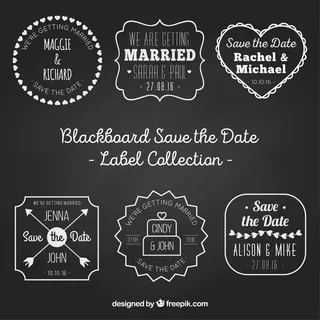 黑色背景婚礼上的标签