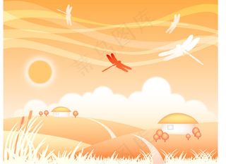 卡通秋色元素背景