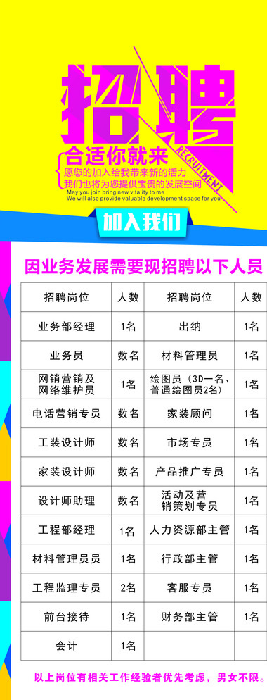 招聘海报图片cdr矢量模版下载