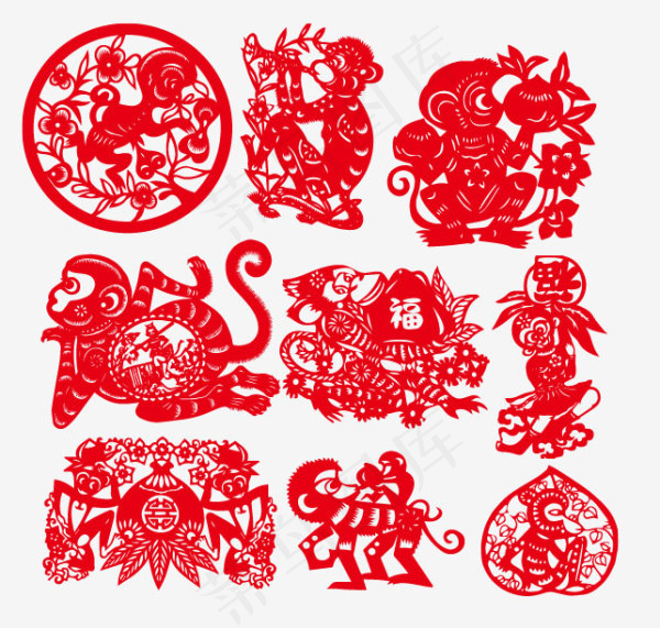 猴年 剪纸