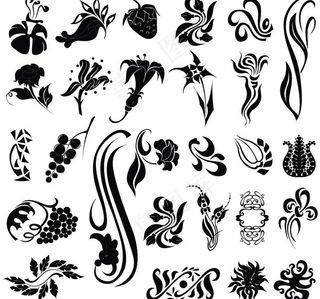 鲜花水果花纹花边装饰图片