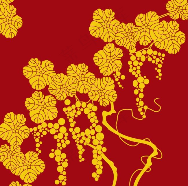 黄色花纹