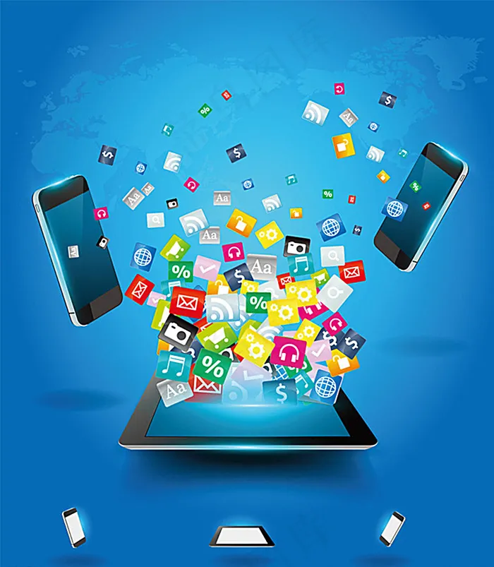时尚手机APP应用矢量素材 手图片eps,ai矢量模版下载