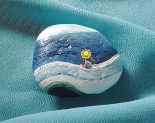 石头创意手绘仰望星空图片