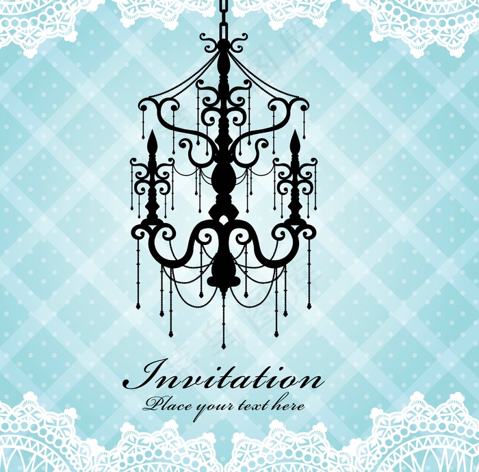 婚礼邀请卡-矢量设计矢量图