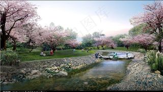 水晶石园林景观效果图图片