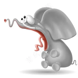 惊讶表情的大象插画图片 惊讶表情的大象插画图片