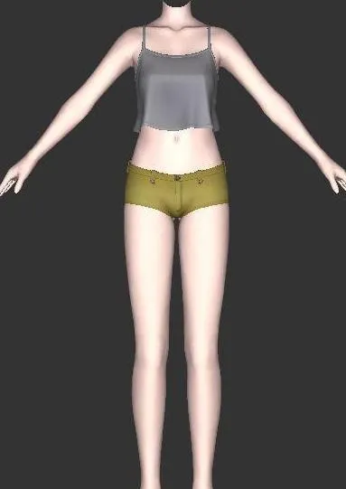 吊带衫03 超短裤 3D箱娘服装