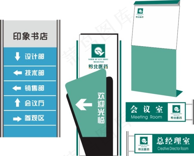 指路牌标志cdr矢量素材