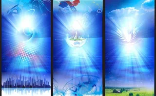 蓝色展架背景图片