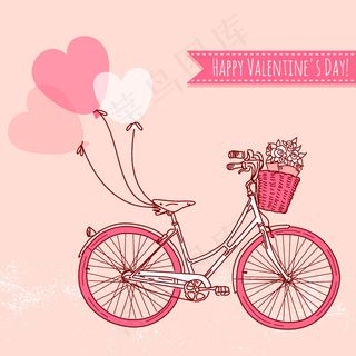 手绘情人节插画设计矢量素材01