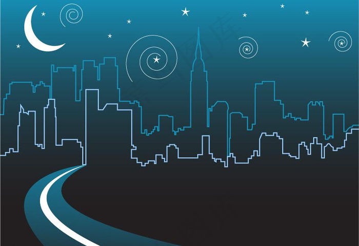 城市轮廓线图片