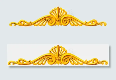 金色欧式浮雕花纹素材png