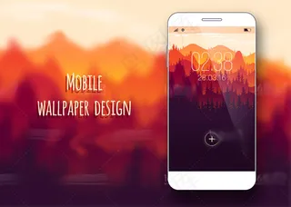 彩色时尚手机网页UI设计矢量素材