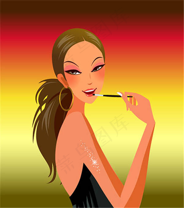 美女化妆矢量素材