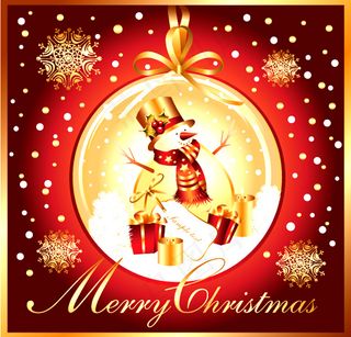 憨态可掬的圣诞雪人矢量素材