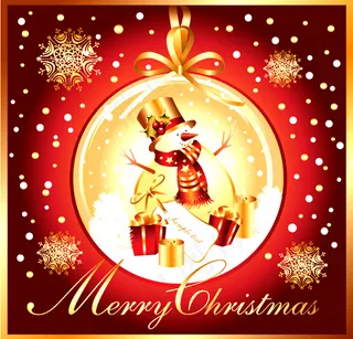 憨态可掬的圣诞雪人矢量素材