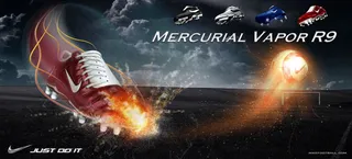 创意运动鞋路牌广告PSD素材