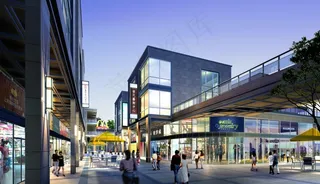 步行街效果图模板图片