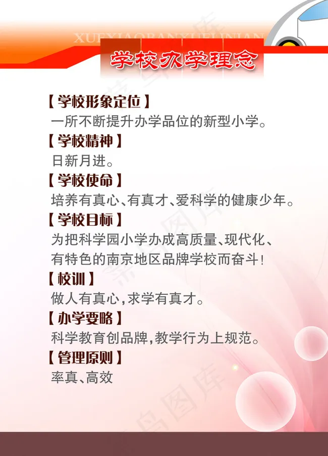 学校展板学校办学理念图片psd模版下载