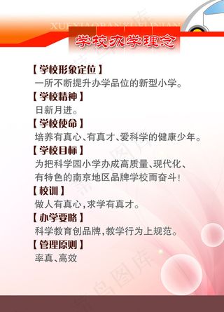 学校展板学校办学理念图片