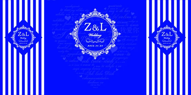 蓝色婚礼迎宾区