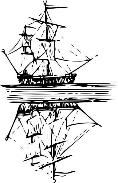 给船倒影剪贴画