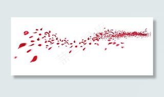 红色漂浮花瓣png免扣元素