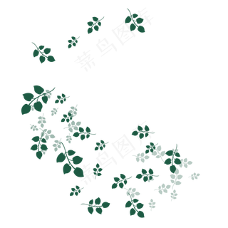 手绘植物树叶漂浮的叶子