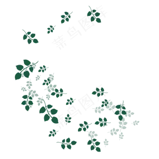 手绘植物树叶漂浮的叶子