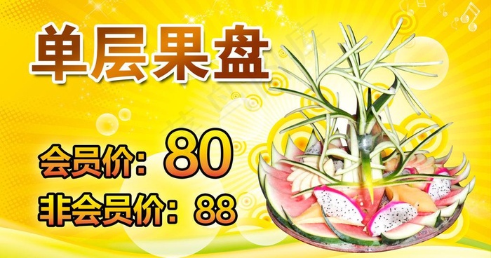 ktv果盘价格牌图片psd模版下载