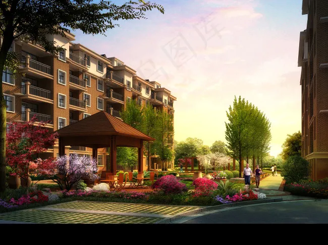 小区绿化示意效果图(1665X1249(DPI:300))psd模版下载