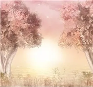 梦幻浪漫背景 湖水 秋天背景 星光图片