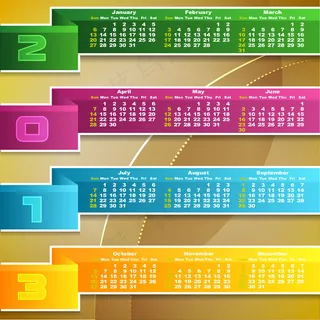 四款2013年挂历设计矢量素材