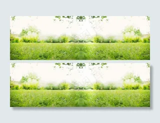 清新草地淘宝海报背景　