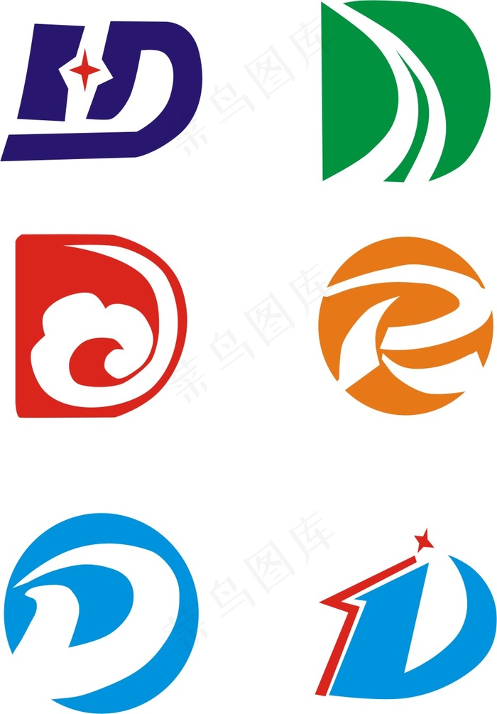 D字母LOGO设计素材