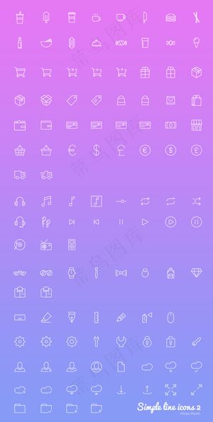 精致线条图标PSD分层素材