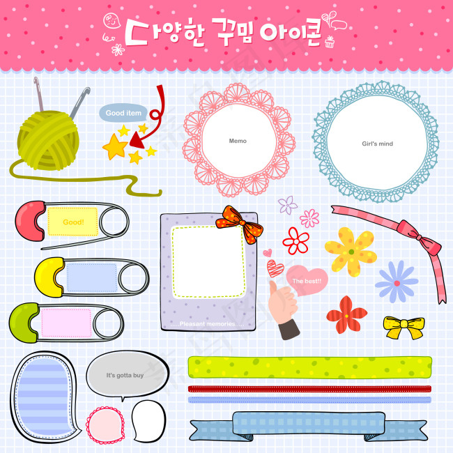 矢量花纹边框丝带设计